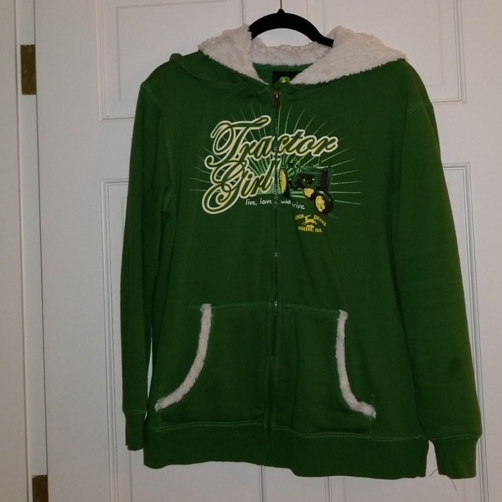 Full Zip John Deere hooded Sweatshirt